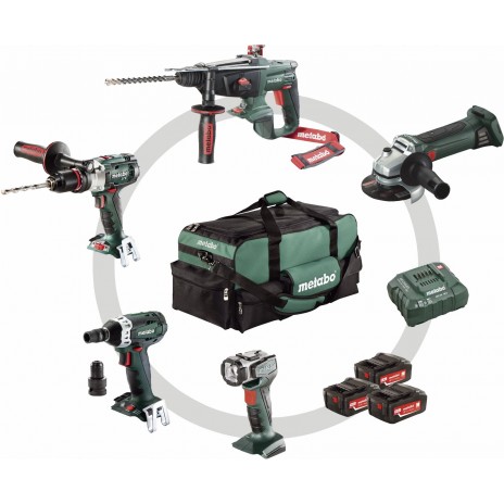 Metabo 18 Volt Combo Set Μπαταρίας 5.1 SB 18 LTX + KHA 18 LTX + W 18 LTX 125 Quick + SSW 18 LTX 200 + ULA