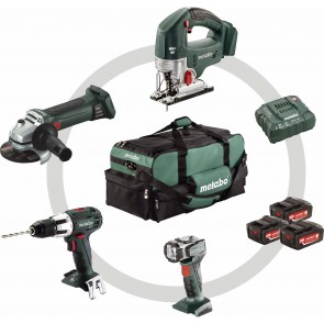 Metabo 18 Volt Combo Set Μπαταρίας 4.1 SB 18 LT + STA 18 LTX + W 18 LTX 125 Quick + ULA